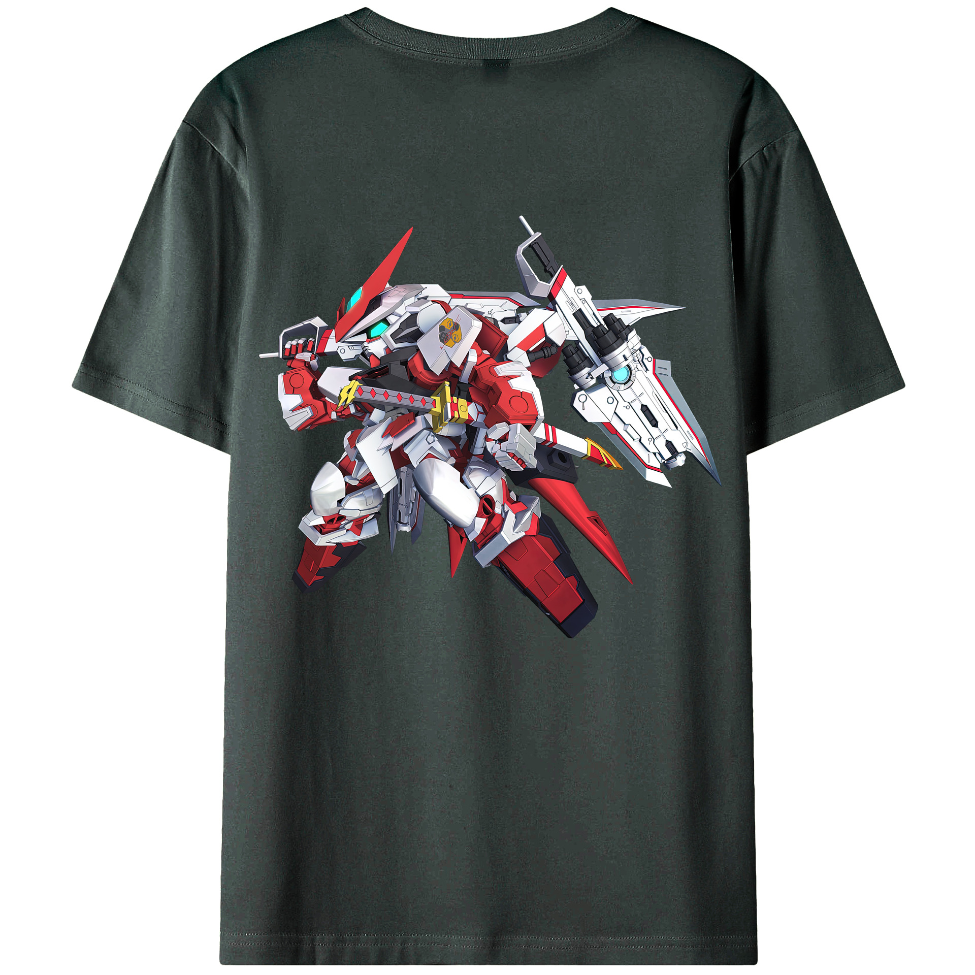 （画像用） 機動戦士ガンダム Mobile Suit Gundam 綿100％ メンズ半袖Tシャツ（バックプリント） 通気性